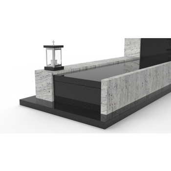 Nr P222<br />Nagrobek granitowy<br />Granit: River White<br />Wymiar: 190x90 cm