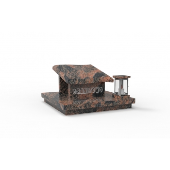 Nr U011<br />Pomnik urnowy, Nagrobek dzięcięcy<br />Granit: Kashmir Gold<br />Wymiar: 75x75 cm