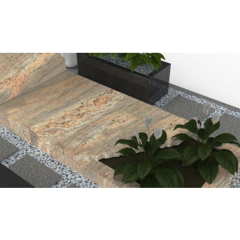 Nr N001<br />Nagrobek nowoczesny<br />Granit: Kashmir Gold<br />Wymiar: 290x245 cm